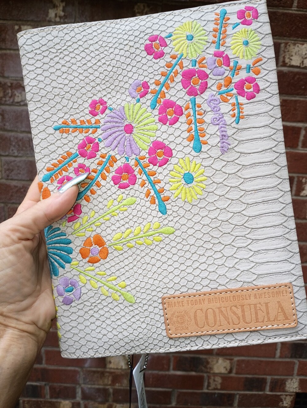 CONSUELA NWT LEATHER EMBROIDERED 10 1/2 X 8 *MEXICO* JOURNAL "SONGBIRD" $82